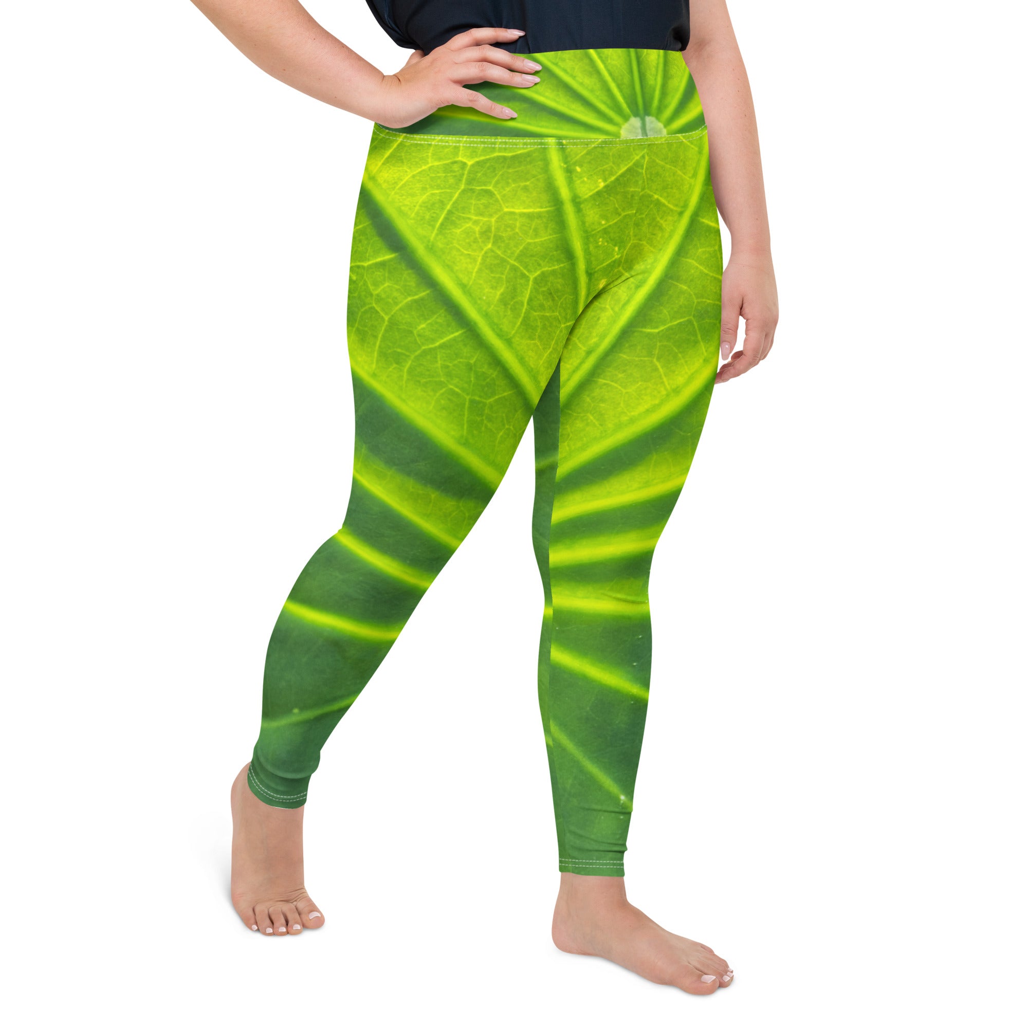 Northern Michigan Wildcats Vive La Fete Women's Plus Size Solid Design Yoga  Leggings - Green/Gold