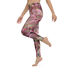 Succulent Pink Yoga Leggings