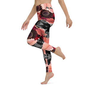 Peachy Poppy Yoga Leggings