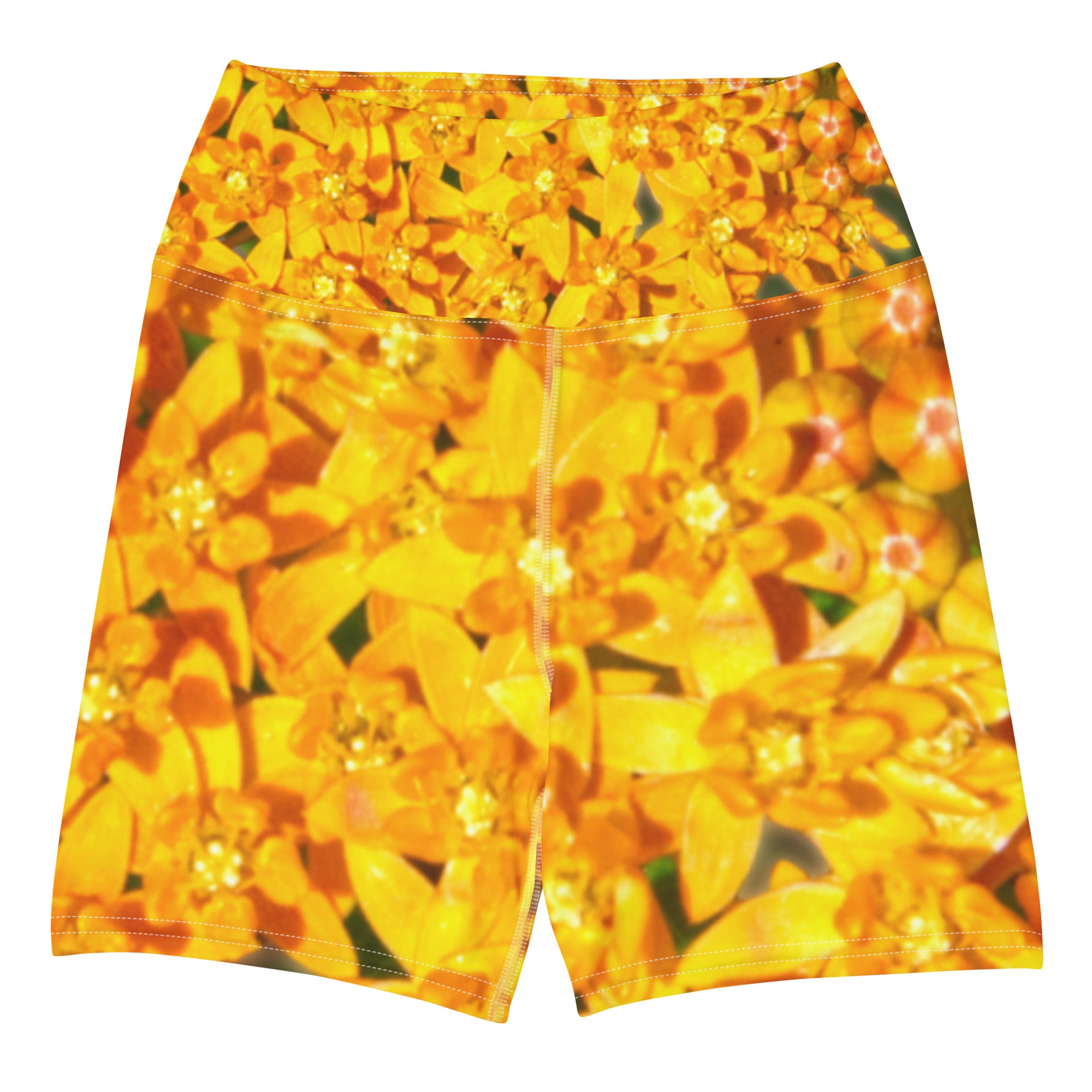 Saffron Stars Yoga Shorts