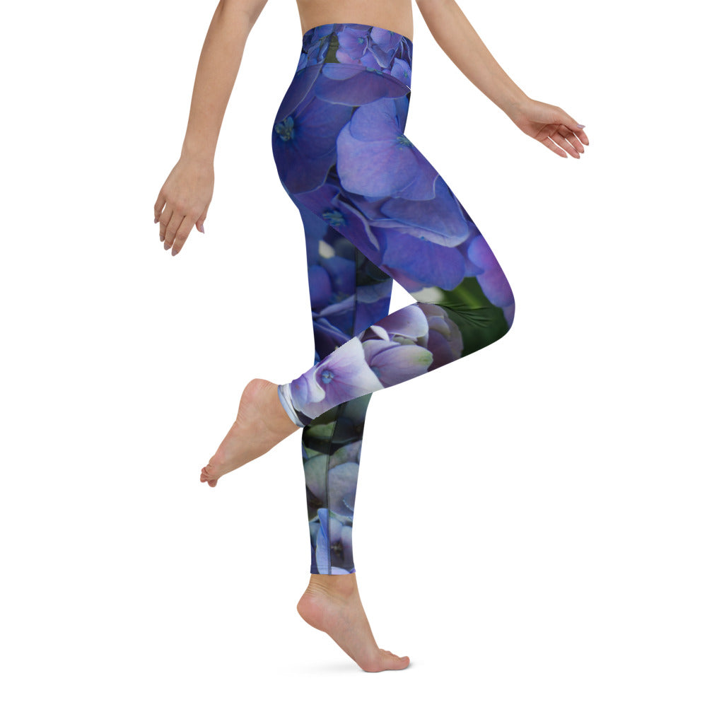Hydrangea Blues Yoga Leggings